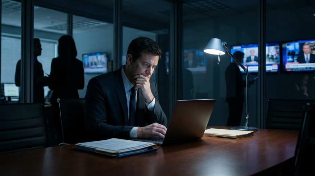 テクノロジー幹部が疑惑問題に直面する様子