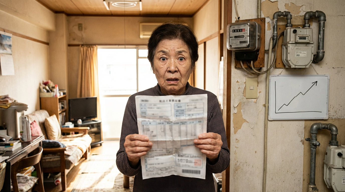 光熱費の請求書を見て驚く日本の家庭