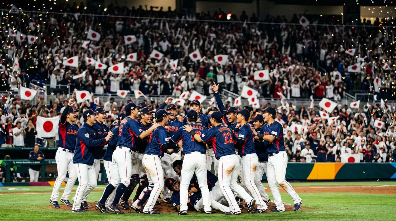 WBC2026で優勝を喜ぶ侍ジャパンの選手たち